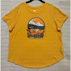 Old Navy Desert Hawaiian Coast Tee, Shirt, Blouse, XL, Women’s Clothing, Yellow